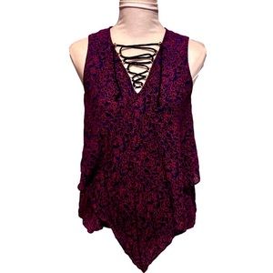 Derek Lam 10 Crosby Womens Purple Navy Silk Handkerchief Blouse Top Shirt Size 4